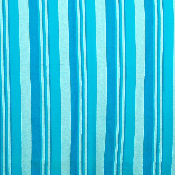 Striped Cotton Blanket With Tassel Edging - Arctic