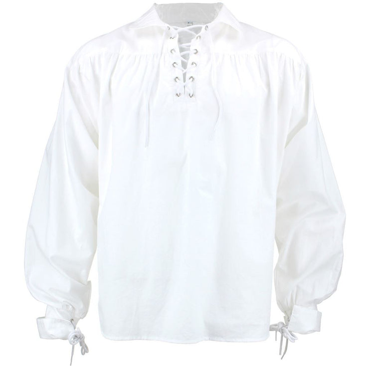 Long Sleeve Cotton Pirate Shirt - White