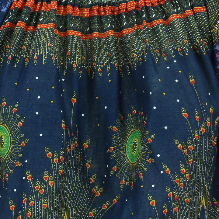 Peacock Print Bardot Top - Blue