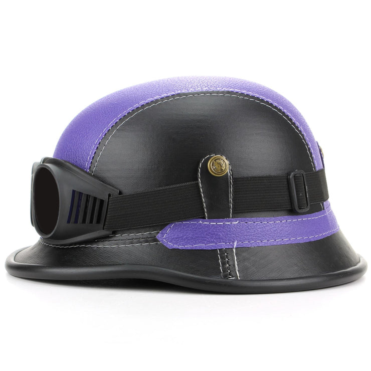 Combat Novelty Festival Helmet with Goggles - Purple & Black