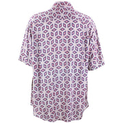 Regular Fit Short Sleeve Shirt - Purple & Pink Abstract Diamonds