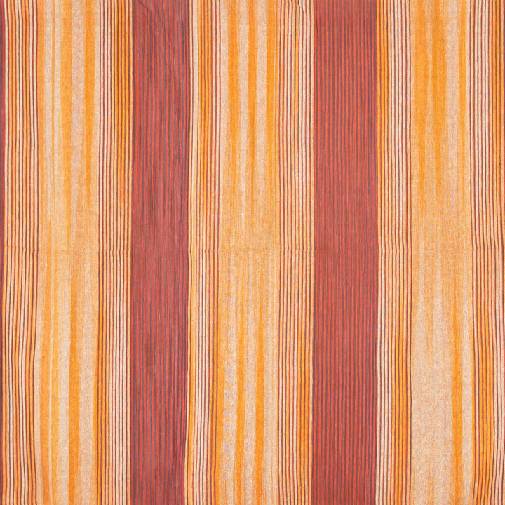Large Cotton Stripe Blanket With Tassel Edging - Honey