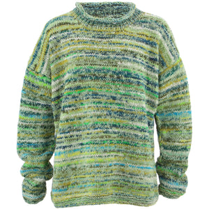 Chunky uldstrik space dye jumper - lysegrøn