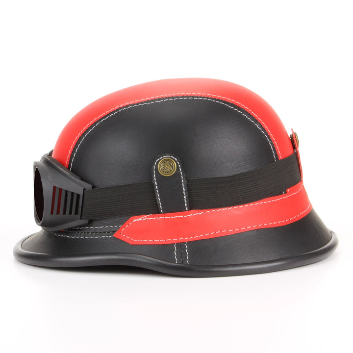 Combat Novelty Festival Helmet with Goggles - Red & Black