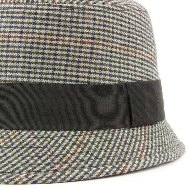 Tweed cloche hat with chunky band - Brown