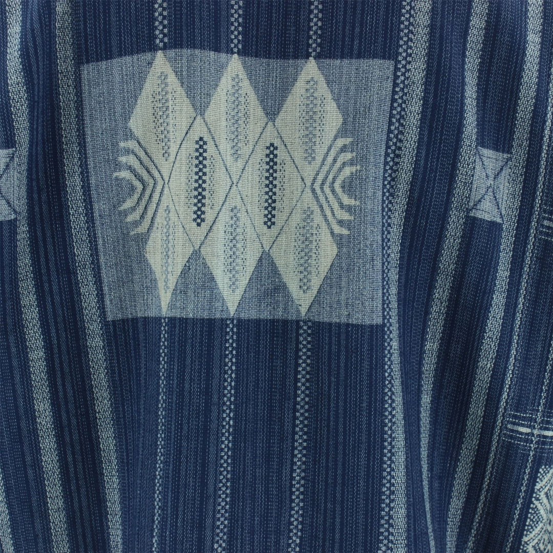 Heavy Cotton Naga Grandad Kurta Shirt - Navy