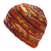 Wool Knit Beanie Hat - SD Red Mix