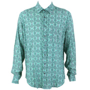 Regular Fit Long Sleeve Shirt - Green Abstract