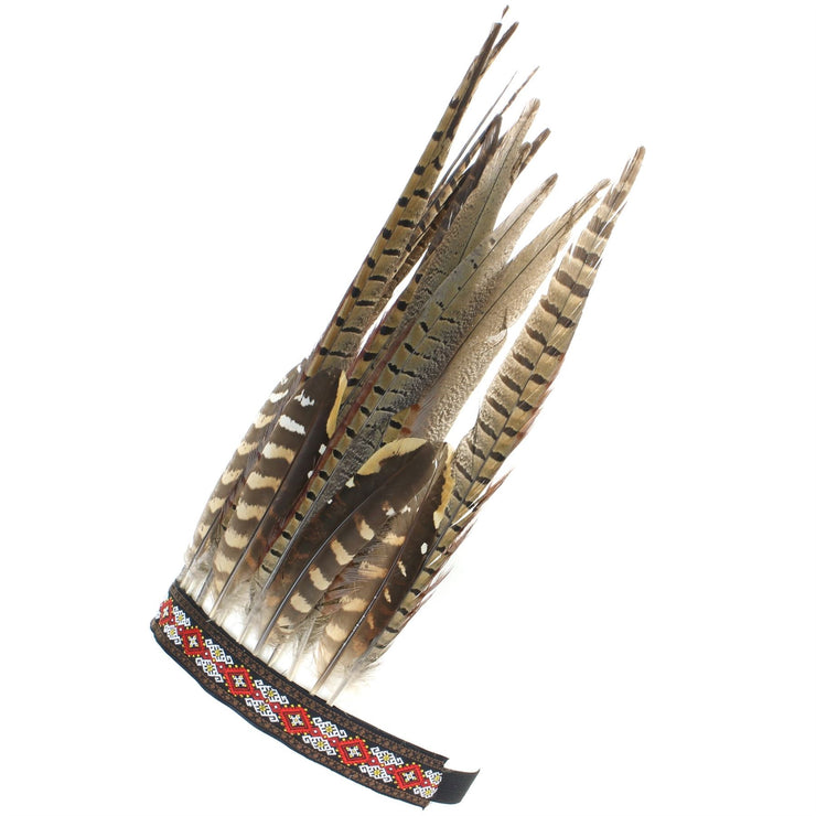 Feather Headdress Headband with Brown Feathers