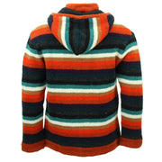 Hand Knitted Wool Hooded Jacket Cardigan - Stripe Anu