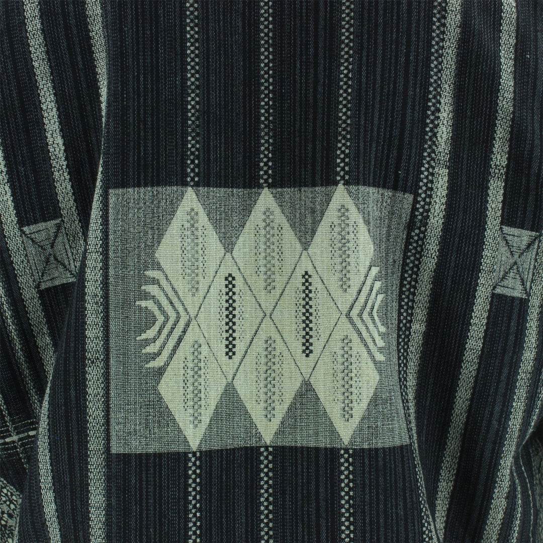 Heavy Cotton Naga Grandad Kurta Shirt - Black