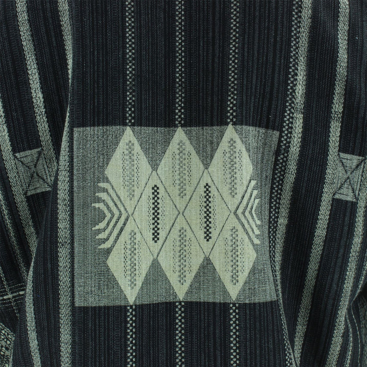 Heavy Cotton Naga Grandad Kurta Shirt - Black