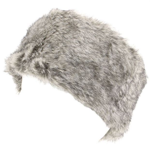 Ladies Faux Fur Hat with Jersey Crown - Grey