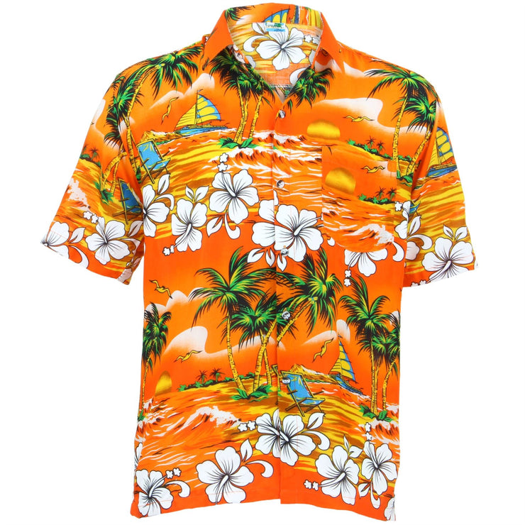 Short Sleeve Hawaiian Shirt - Orange