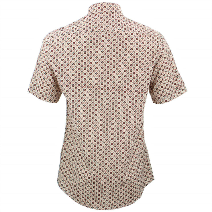 Tailored Fit Short Sleeve Shirt - Tiny Floral Tile