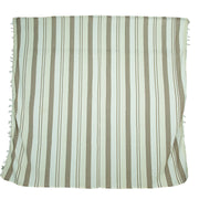 Large Cotton Stripe Blanket With Tassel Edging - Ivory