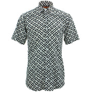 Tailored Fit Short Sleeve Shirt - Block Print - Triangles