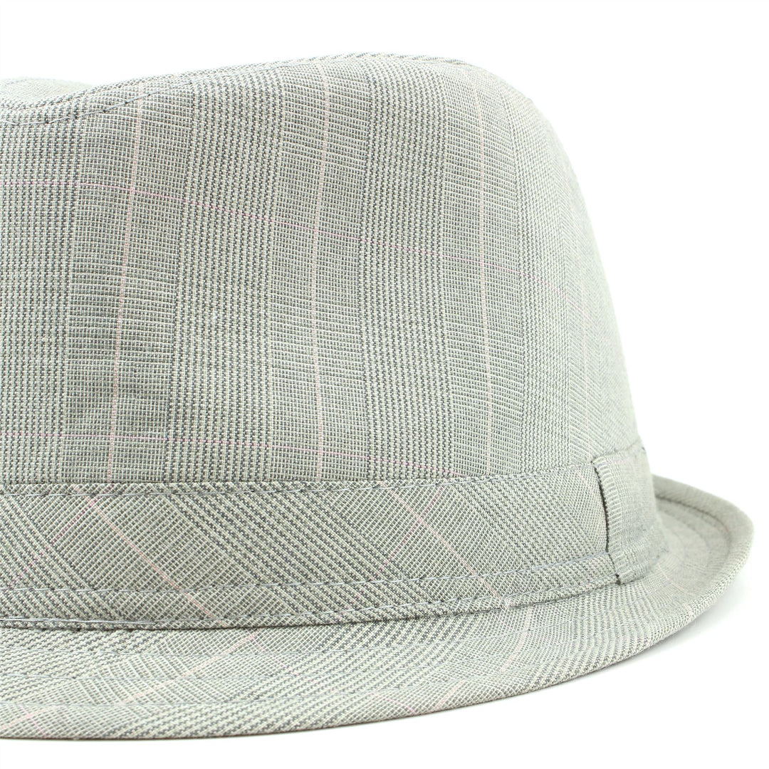 Simple cotton tweed trilby hat - Light grey