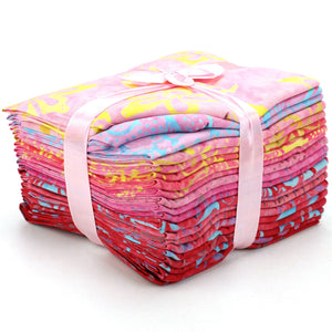 Cotton Batik Pre Cut Fabric Bundles - Fat Quarter - Love & Pink