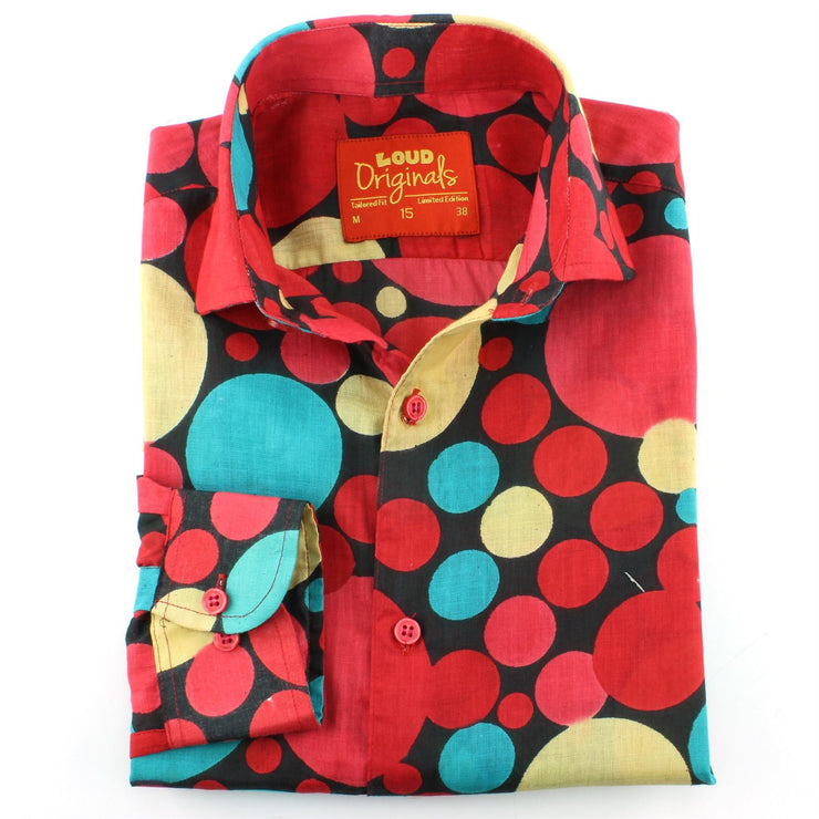 Tailored Fit Long Sleeve Shirt - Bold Polka Dots