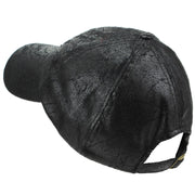 Leather Effect Baseball Cap - Black