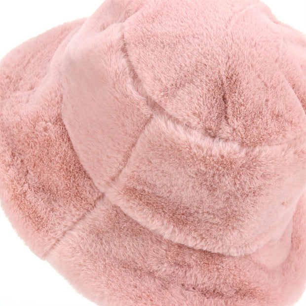 Faux Fur Bucket Hat - Fluffy Pink