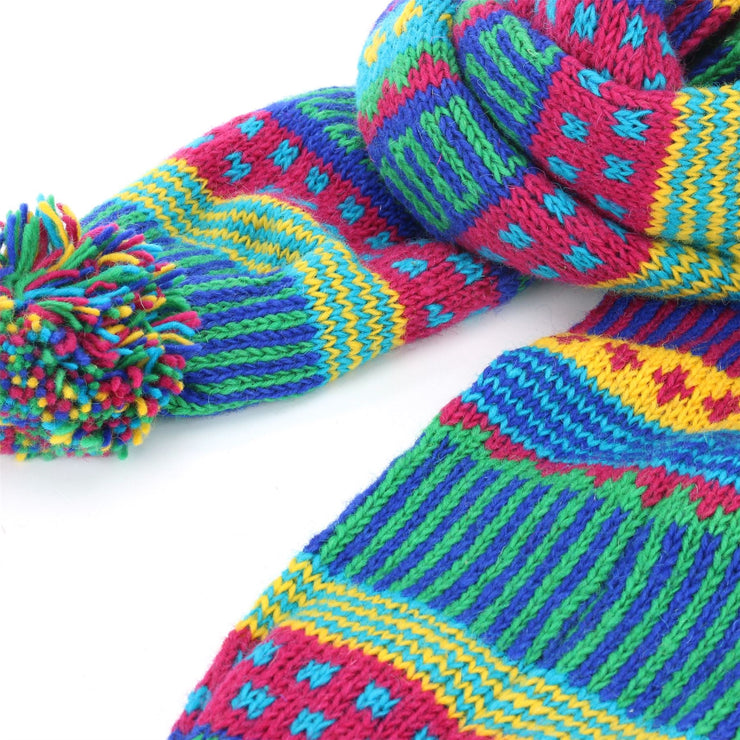 Chunky Wool Knit Scarf - Carnival