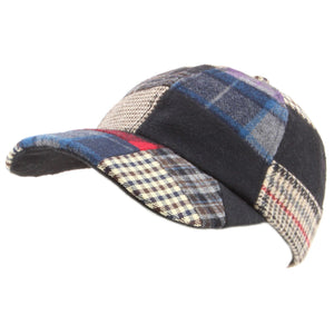 Patchwork Tweed baseball cap with adjustable strap - Blue