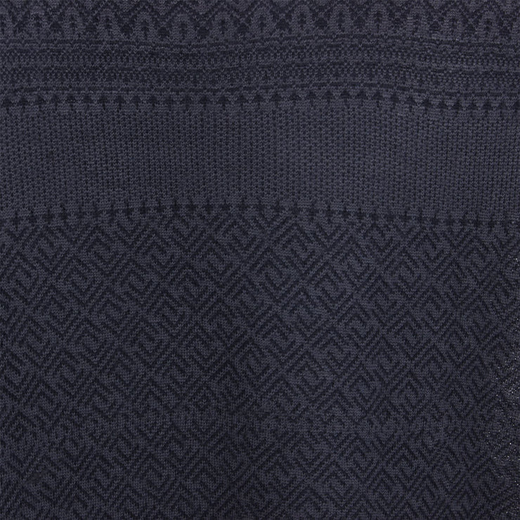 Wool Blend Knit Jumper with Nordic Fair Isle Design - Indigo Grape