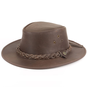 Ægte læder forvitret australsk cowboy bush hat