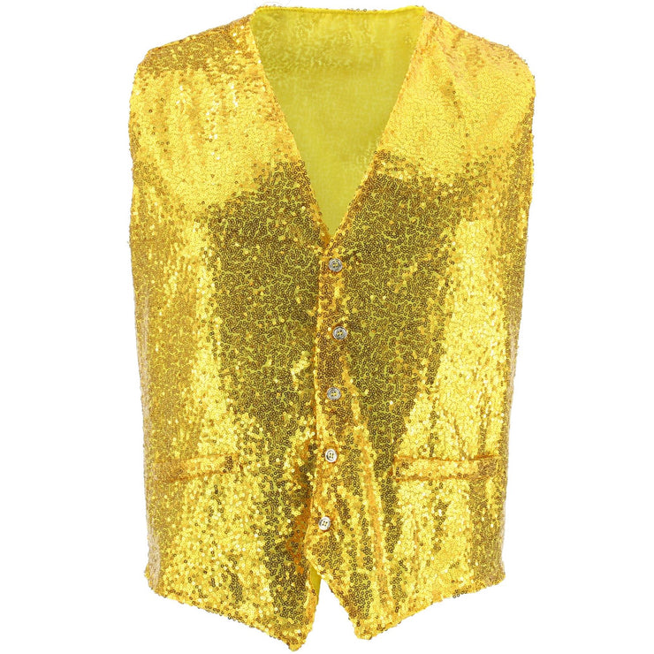 Shiny Sequin Waistcoat - Gold