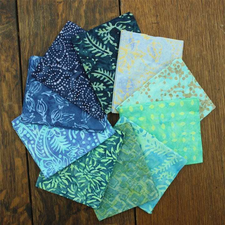 Fat Quarter - 10 Pieces of 19" x 20" Cotton Batik