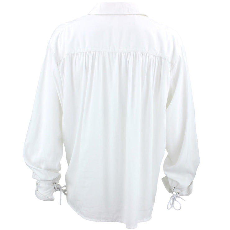 Long Sleeve Rayon Pirate Shirt - White