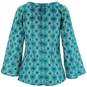 Wrap Top with Flared Sleeve - Botany Swirl