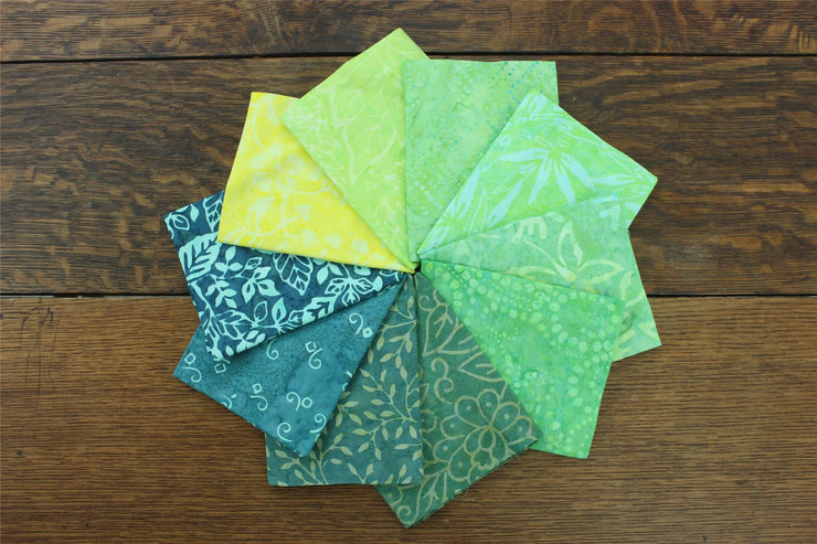 Fat Quarter - 10 Pieces of 19" x 20" Cotton Batik