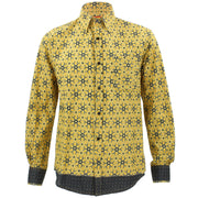 Tailored Fit Long Sleeve Shirt - Yellow Aztec