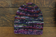 Hand Knitted Baggy Slouch Beanie Hat - SD Purple Mix