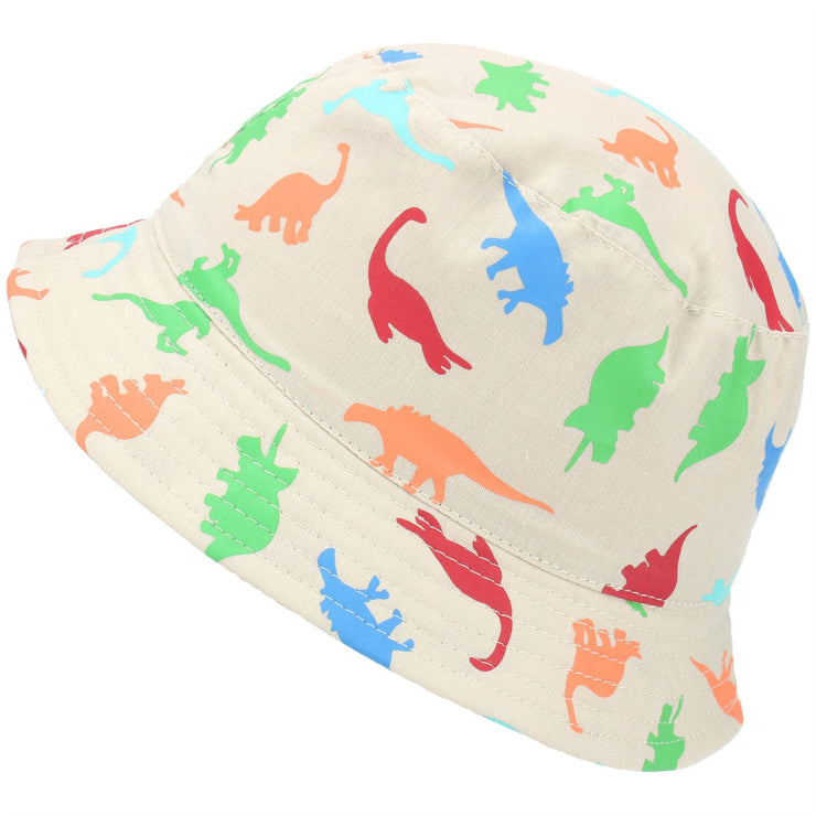 Children's Dinosaur Bucket Hat - Beige