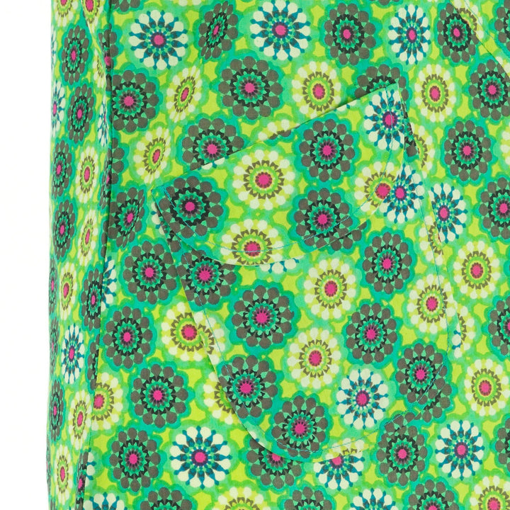 Sixties Shift Dress - Green Daisy Spray