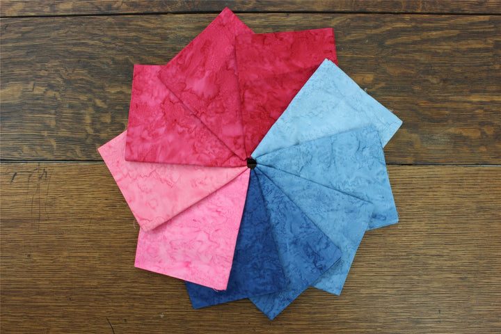 Fat Quarter - 10 Pieces of 19" x 20" Cotton Batik
