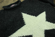 Chunky Wool Knit Star Jumper - Charcoal & Light Grey