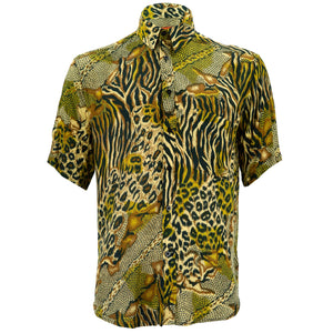 Chemise à manches courtes coupe classique - ménagerie de la jungle - or
