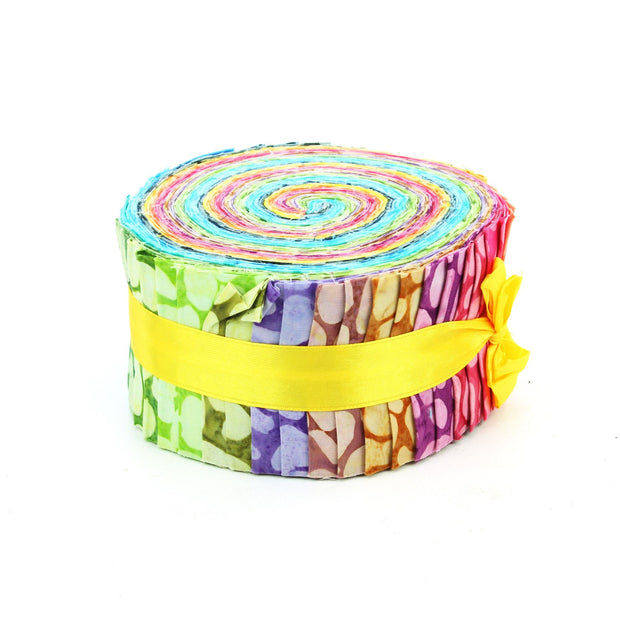 Jelly Roll - 40 Strips of 2.5" x 37" Cotton Batik