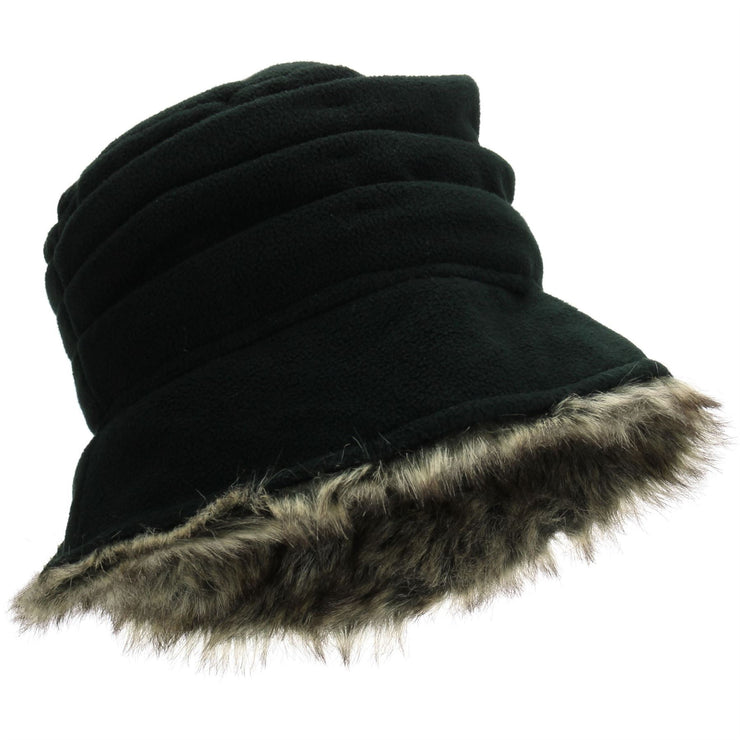 Hawkins Ladies Layered Fur Hat - Black