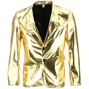 Glänzender Metallic-Blazer – Gold