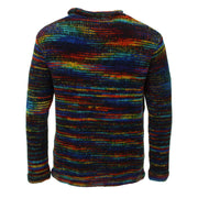 Hand Knitted Wool Jumper - SD Black Rainbow