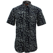 Tailored Fit Short Sleeve Shirt - Block Print - Geometric