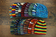 Hand Knitted Baggy Slouch Beanie Hat - Stripe Rasta
