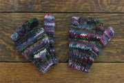Hand Knitted Wool Shooter Gloves - SD Purple Mix