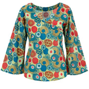 Wrap Top with Bell Sleeve - Magic Garden